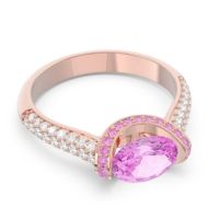 Modern Halo Oval Pave Timi Ring