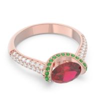 Modern Halo Oval Pave Timi Ring