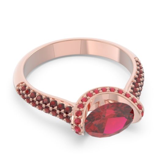 Modern Halo Oval Pave Timi Ring