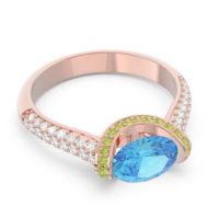 Modern Halo Oval Pave Timi Ring
