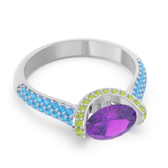 Modern Halo Oval Pave Timi Ring