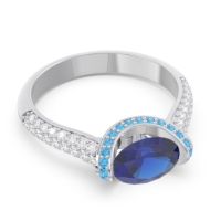 Modern Halo Oval Pave Timi Ring
