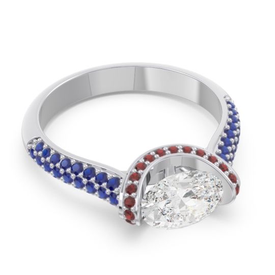 Modern Halo Oval Pave Timi Ring