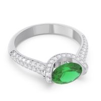 Modern Halo Oval Pave Timi Ring