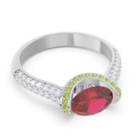 Modern Halo Oval Pave Timi Ring