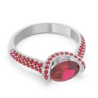 Modern Halo Oval Pave Timi Ring