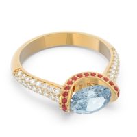 Modern Halo Oval Pave Timi Ring