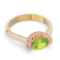 Modern Halo Oval Pave Timi Ring