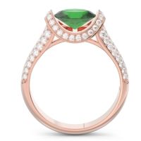 Modern Halo Oval Pave Timi Ring