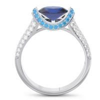 Modern Halo Oval Pave Timi Ring