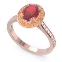Halo Pave Oval Oni Ring