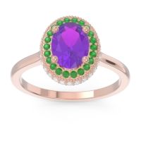 Halo Milgrain Pave Oval Dhanya Ring