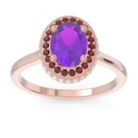 Halo Milgrain Pave Oval Dhanya Ring