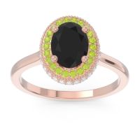 Halo Milgrain Pave Oval Dhanya Ring