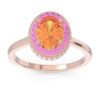 Halo Milgrain Pave Oval Dhanya Ring