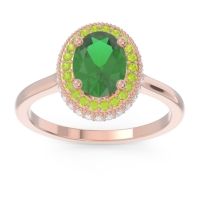 Halo Milgrain Pave Oval Dhanya Ring
