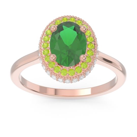 Halo Milgrain Pave Oval Dhanya Ring