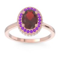 Halo Milgrain Pave Oval Dhanya Ring