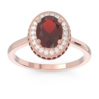 Halo Milgrain Pave Oval Dhanya Ring