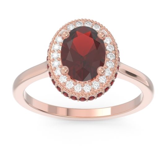 Halo Milgrain Pave Oval Dhanya Ring