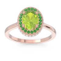 Halo Milgrain Pave Oval Dhanya Ring