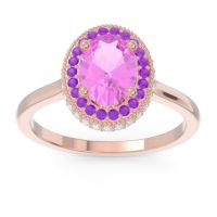 Halo Milgrain Pave Oval Dhanya Ring