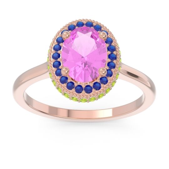 Halo Milgrain Pave Oval Dhanya Ring