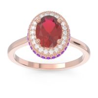 Halo Milgrain Pave Oval Dhanya Ring