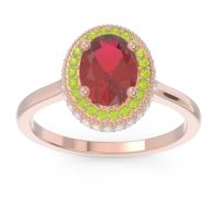 Halo Milgrain Pave Oval Dhanya Ring
