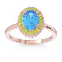 Halo Milgrain Pave Oval Dhanya Ring