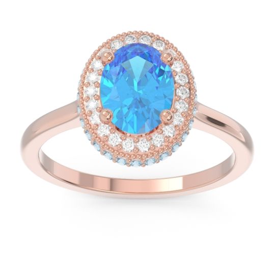 Halo Milgrain Pave Oval Dhanya Ring