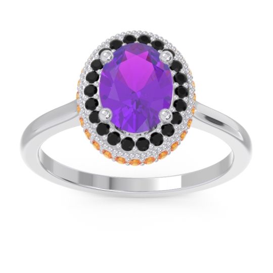 Halo Milgrain Pave Oval Dhanya Ring