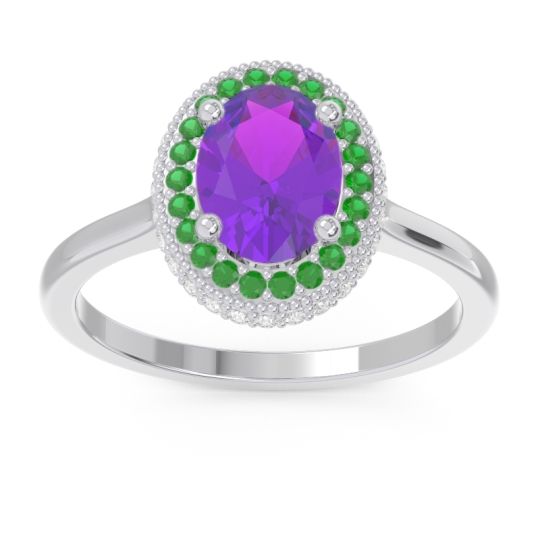 Halo Milgrain Pave Oval Dhanya Ring
