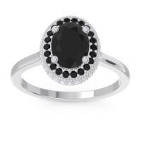 Halo Milgrain Pave Oval Dhanya Ring