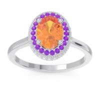 Halo Milgrain Pave Oval Dhanya Ring