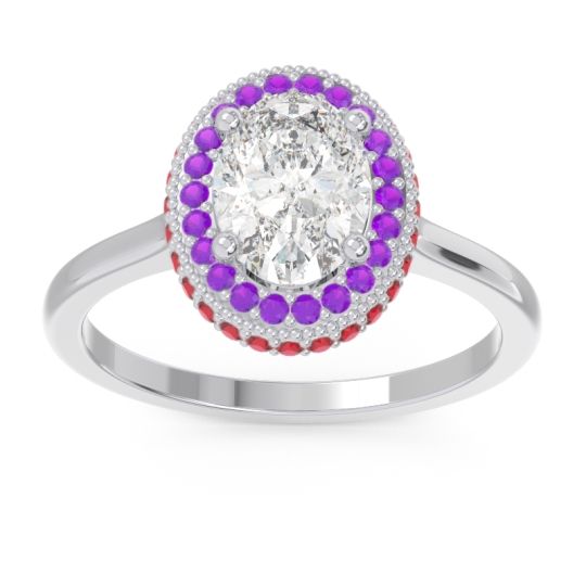 Halo Milgrain Pave Oval Dhanya Ring