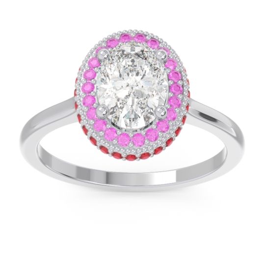 Halo Milgrain Pave Oval Dhanya Ring