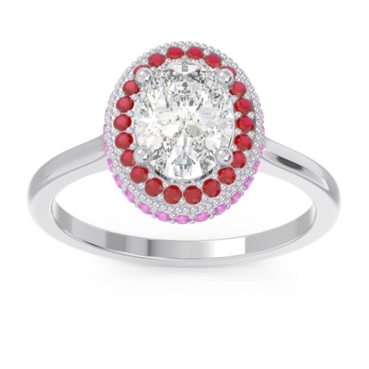 Halo Milgrain Pave Oval Dhanya Ring