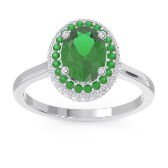 Halo Milgrain Pave Oval Dhanya Ring