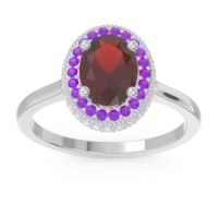 Halo Milgrain Pave Oval Dhanya Ring