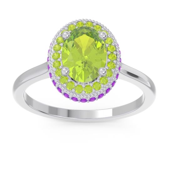 Halo Milgrain Pave Oval Dhanya Ring