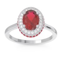 Halo Milgrain Pave Oval Dhanya Ring