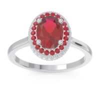 Halo Milgrain Pave Oval Dhanya Ring