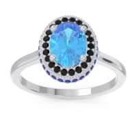 Halo Milgrain Pave Oval Dhanya Ring