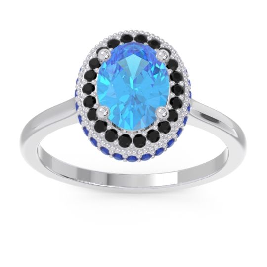 Halo Milgrain Pave Oval Dhanya Ring