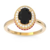 Halo Milgrain Pave Oval Dhanya Ring