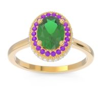Halo Milgrain Pave Oval Dhanya Ring