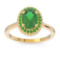 Halo Milgrain Pave Oval Dhanya Ring