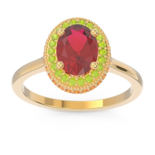 Halo Milgrain Pave Oval Dhanya Ring