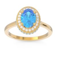 Halo Milgrain Pave Oval Dhanya Ring